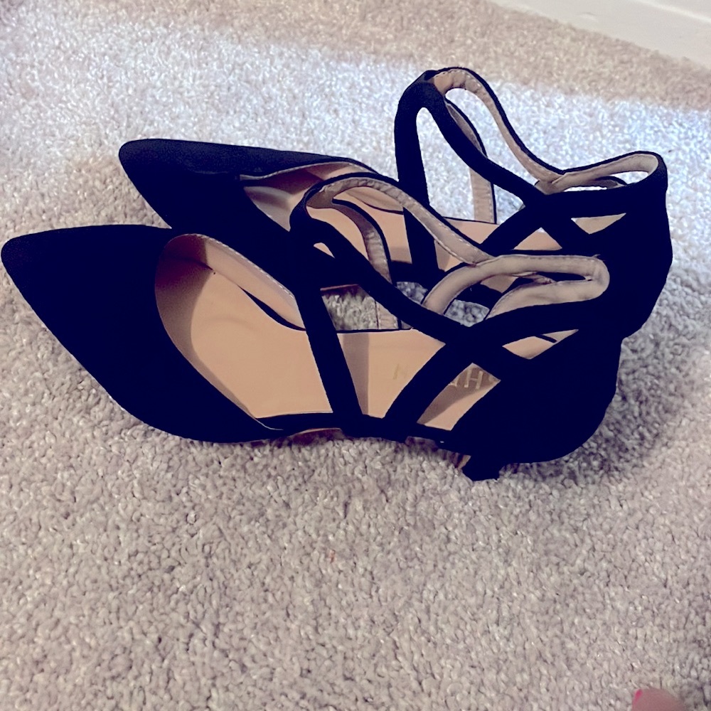 Shein faux suede kitten heels black size 7 - Picture 3 of 9